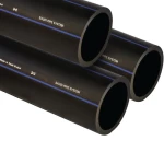 SPS HDPE ماسورة PE 80 ضغط 12.5 بار مقاس 630 مم سماكة 57.2 مم أسود...